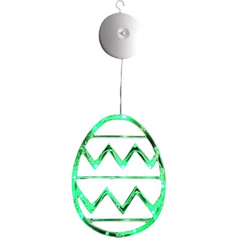 Guirlande Lumineuse De Pâques - Forme D Oeuf En Fil Métallique - Surface Texturée Zigzag - Suspension Mur Porte Intérieur Extérieur - 1 Pièce (1/5)