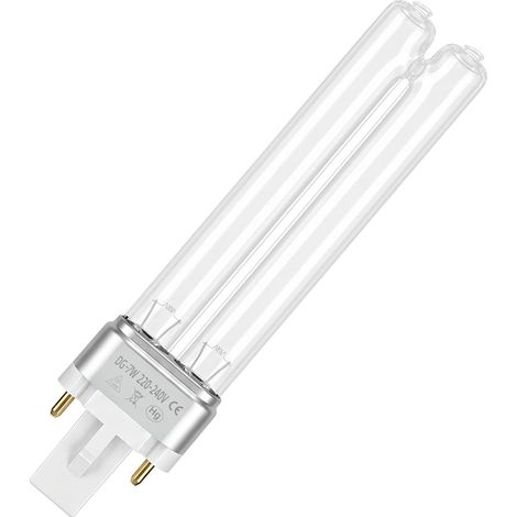 7W 2-PIN UV Disinfection Lamp, G23 UVC Compact Bulb, Tubular UV Disinfection Filter, Suitable for Cleaning and Clarification of Park Ponds, Aquariums, Garden Fish Ponds,1 Pack (1/5)