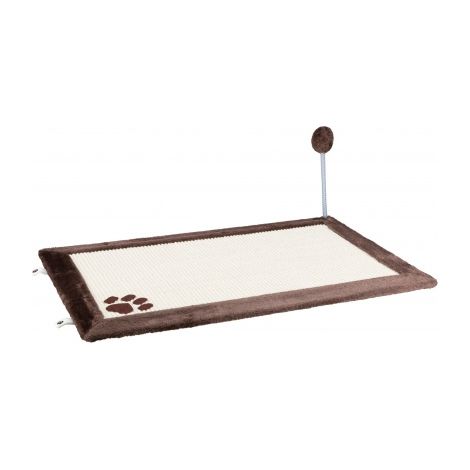 Tapis griffoir avec jouet - TRIXIE - Tapis en sisal / Peluche - 70 x 45 cm - Naturel / Brun (1/4)