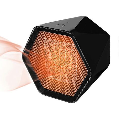 Mini chauffage de bureau 1000W PTC en céramique avec thermostat réglable pour table de bureau intérieure