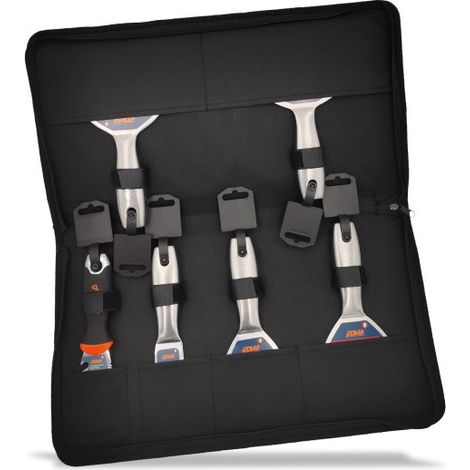 Edma – Lot de 6 couteaux à enduire premium – Lames souples 4/10/12/15/20 cm – Sacoche de rangement incluse – Pour travaux de finition (1/3)