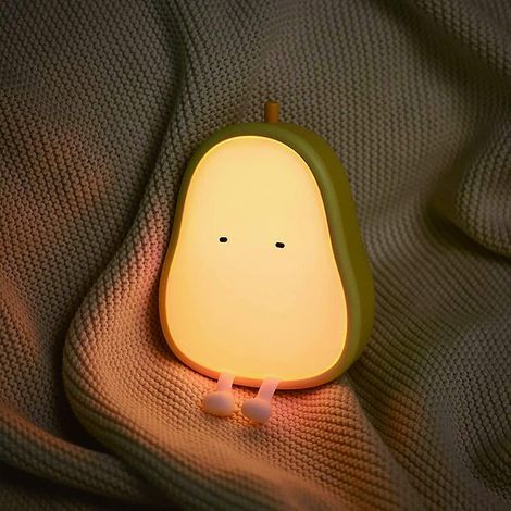 Ampoule avec veilleuse intégrée, chargement USB, intensité lumineuse réglable, veilleuse douce et chaleureuse pour chambres d'enfants, jolie lampe de chevet LED, jaune (1/4)