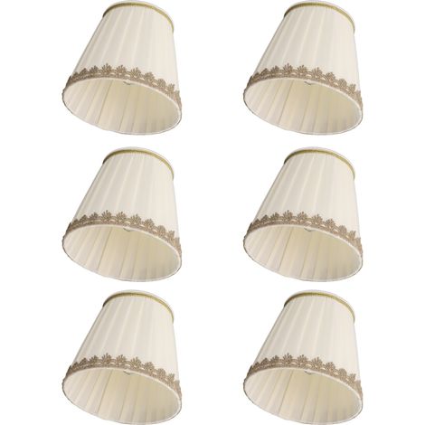Ensemble de 6 abat-jour à pince en tissu pour lampe de table ou applique murale. (1/5)