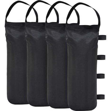 Confezione da 4 sacchi di sabbia per gazebo, pesi di qualità industriale per gazebo e tende da giardino - Nero (1/4)