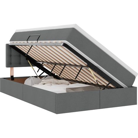Maison Exclusive - Letto con contenitore e materasso Grigio scuro 120 x 200 cm