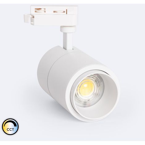 Spot LED sur Rail Monophasé 30W Dimmable CCT Pulyx Multi-angle 15-60º Blanc (1/4)