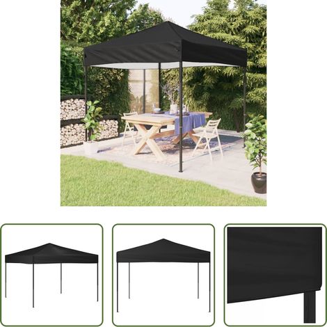 Tente de plein air - Tente de réception pliable Noir 3x3 m (1/5)