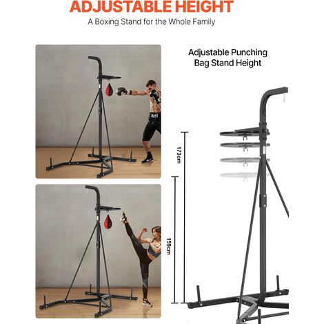 Support de sac de frappe 2 en 1 station de boxe autoportante en (1/5)