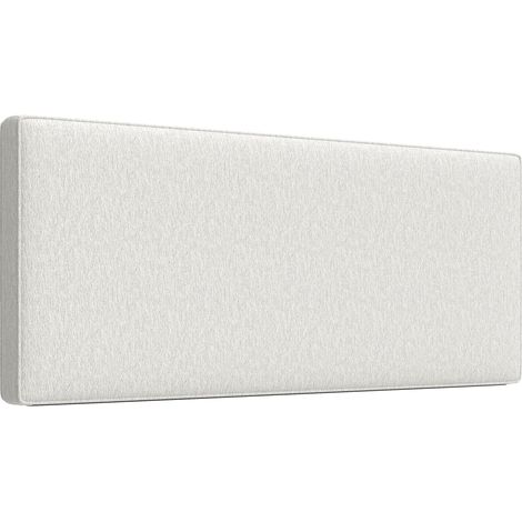 Tête de lit murale en lin, 140 x 60 cm, tête de lit suspendue rembourrée pour chambre à coucher, crème (1/5)