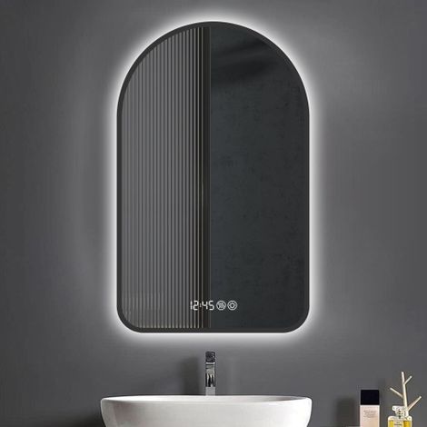 Miroir de salle de bain - miroir LED - miroir 60x120 cm - 3 couleurs et intensité réglables, fonction anti-buée - blanc (1/5)