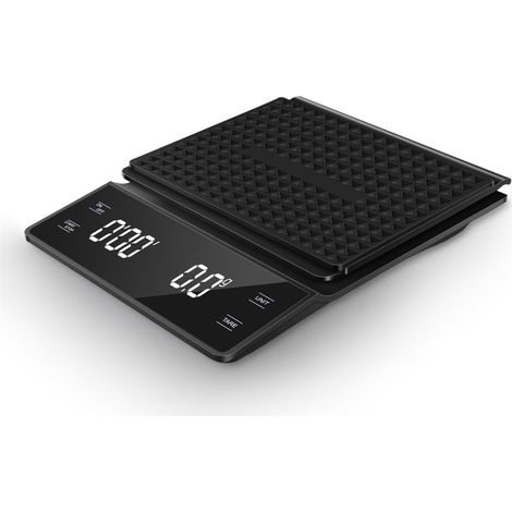 Balance à café, balance de cuisine, balance portable avec écran tactile, haute précision 3 kg (0,1 g), alimentée par batterie. (1/5)