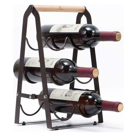 Casier à vin avec 6 supports, porte-bouteilles en métal, casier à vin pliable, petit casier à vin, casier à bouteilles (1/5)