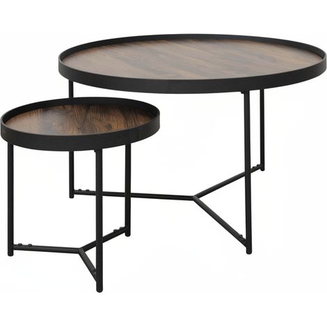 Tavolini Salotto Rotondi Ceramica Set 2 Pezzi Tavolo Basso Casa Design