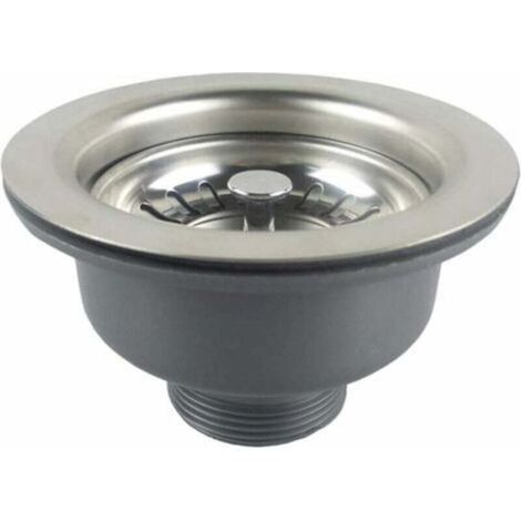 Bonde sans trop-plein pour évier ø 110 mm 1½" en inox et ABS avec panier (1/5)