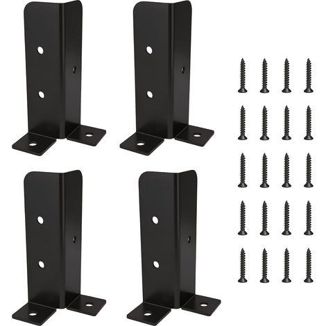4 Pcs Support Poteau Bois, Manchon à Visser (1/5)
