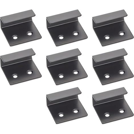 8 Pack Stainless Steel Tile Hanger Brackets 25mm Thick Mirror Fixing Kit (Black) (1/5)
