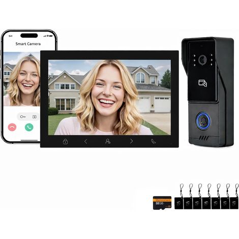 Visiophone WiFi avec contrôle d’accès, interphone vidéo connecté, ouverture de porte via application mobile et RFID(IC) / NFC, pour entrées résidentielles et professionnelles (1/5)