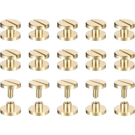 25Pack Vis Chicago En Laiton 3x10mm Tête Plate Ton Laiton (1/5)