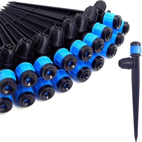50 Goutteur, Débit Réglable 0-70 L/h, Asperseur 360 Degrés, Tube 4/7 mm, Jardin Agriculture (1/5)