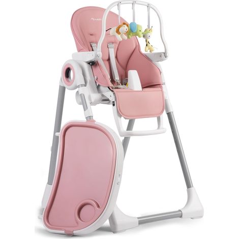 Nukido Belo rosa Hochstuhl mit Tisch + Spielbügel (1/5)
