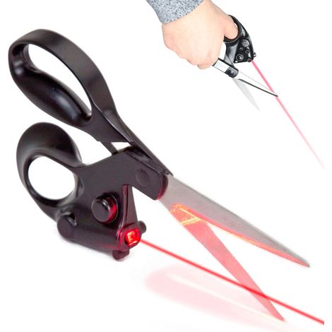 Ciseaux à guidage laser pour couture et bricolage – Lames en acier inoxydable – Découpe précise avec laser – Dimensions 85 x 215 x 27mm