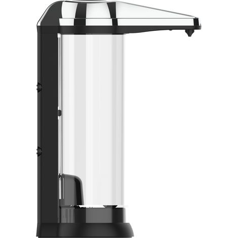Distributeur de Savon Liquide Automatique Rechargeable sans Contact Fixation Murale Noire 500ml (1/5)