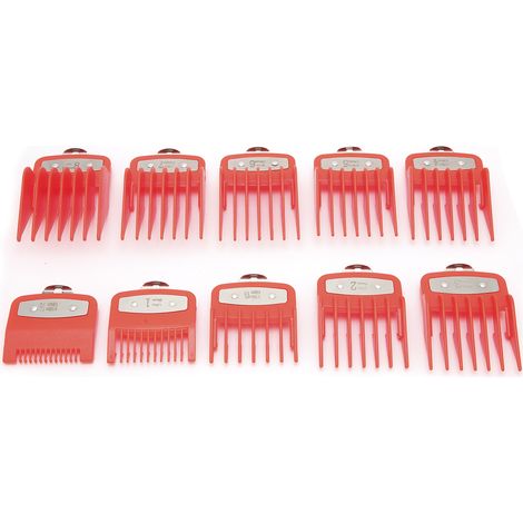 Lot de 10 peignes de guidage de rechange pour tondeuse électrique professionnelle (rouge) (1/5)