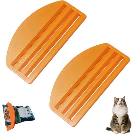 Lot de 2 presse-sachets pour aliments de chat outil de pressage imprimé en 3D pour sachets de croquettes et friandises liquides (1/5)