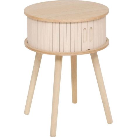 Table de Chevet 2 Portes "Nysos" 54cm Beige (1/5)
