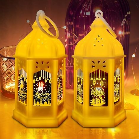 Ensemble de 2 lanternes décoratives pour le Ramadan, Lanternes décoratives pour le Ramadan, Lanternes décoratives vintage pour le Ramadan (1/4)