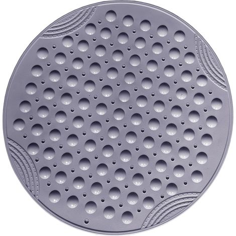 1 Tapis de douche rond antidérapant PVC 55cm avec ventouses lavable machine pour salle de bain