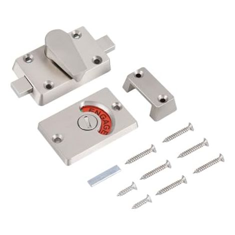 Loquet indiquant Verrou Indicateur Kit Loquet Boulon en Acier Inoxydable Verrou de Porte Indicateur Boulon de Signalisation Vacant/Occupé pour Salle de Bain WC Toilettes Serrure (1/5)