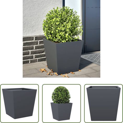 Jardinière anthracite - Jardinière anthracite 40x40x40 cm acier (1/5)