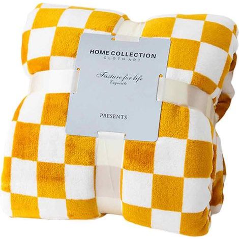 Couverture en polyester à carreaux, couverture chaude en flanelle pour l'hiver, idéale pour la literie de la chambre (1/5)