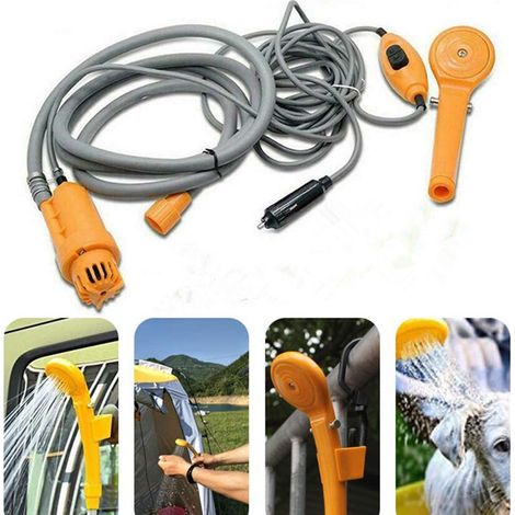 Douche/baignoire de voiture extérieure, allume-cigare portable 12V pour une utilisation en extérieur, camping-cars autonomes et voitures. (1/5)
