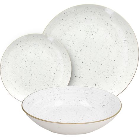 Service de vaisselle 18 pièces pour 6 personnes, Porcelaine, Blanc (1/5)