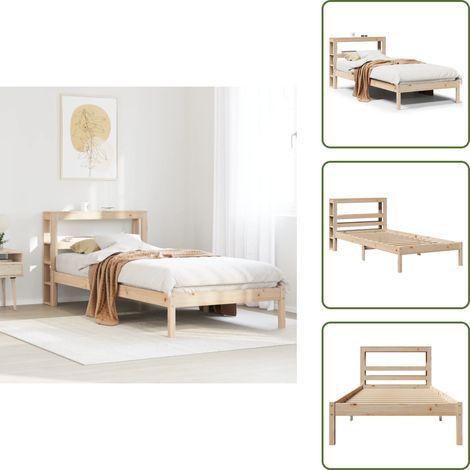 Cadre de lit sans matelas 75x190 cm bois de pin massif - Cadre De Lit - Cadres De Lit - Lit - Lit Simple (1/5)