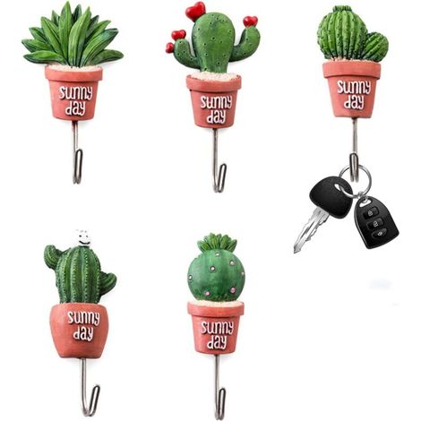 5 crochets pour pots de fleurs, crochets pour cuisine, salle de bain, chambre, cintre, crochet auto-adhésif peut être réutilisé