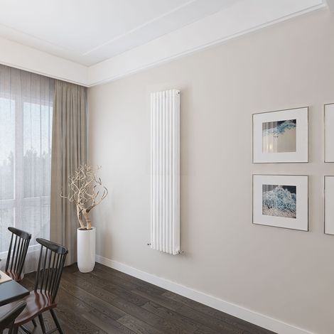 AICA 1800x380mm 3 Column Vertical White Radiator Central Heating Cast Iron Style (1/4)