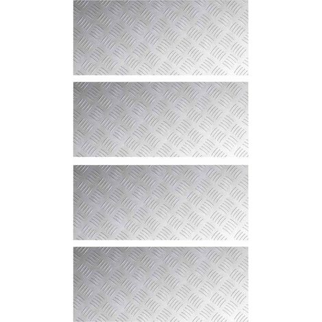 Nez de marche Rectangulaire 4 pcs Argenté 70 x 30 cm Aluminium (1/5)