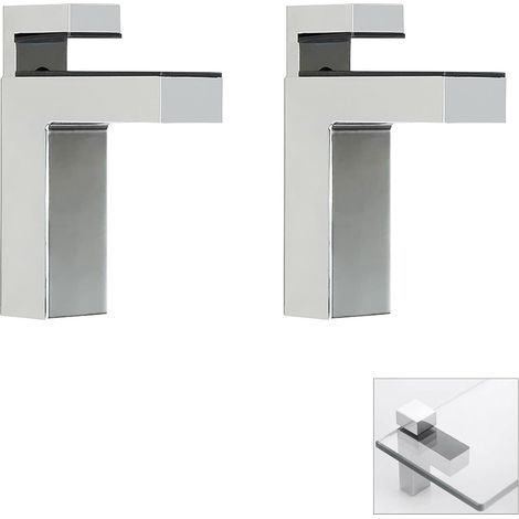 Support D'étagère en Verre Réglable, 2 Pièces Support Etagere Verre, Pince Verre Réglables en Alliage de Zinc pour Étagère en Bois/Verre de 3 à 28 mm Épaisseur (Noir F) (1/5)