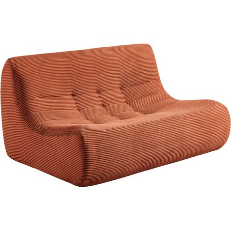 sweeek - 2-Sitzer Sessel mit Cordbezug, Cord, Terrakotta