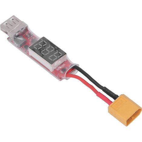 Adaptateur de charge pour batterie LiPo XT60 2-6S vers USB avec protection contre les surtensions (1/5)