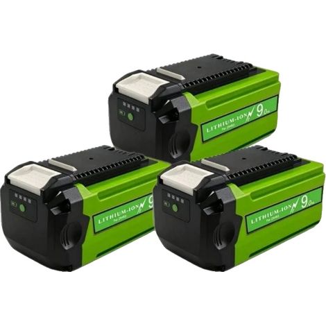 Ersatz-Lithium-Ionen-Batterie, 9000mAh Kapazität, kompatibel mit 40V Werkzeugen, Greenworks 40V-3pcs (1/2)