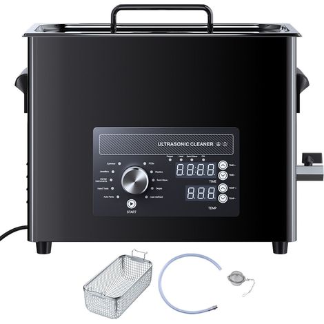 Nettoyeur Ultrasonique 6L, Machine Professionnelle avec Contrôle à Bouton, Acier Inoxydable avec Panier et Billes, pour Montres, Rasoirs, Bijoux, Pièces et Plus (1/5)