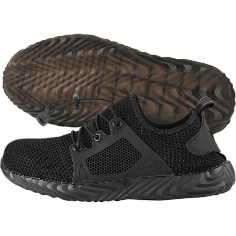 Chaussures de travail de sécurité respirantes et protectrices noires anti-écrasement et anti-perforation (41) (1/5)