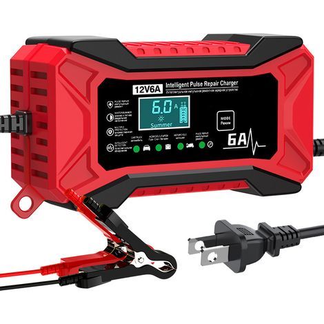 Chargeur de batterie lithium fer phosphate 12V 6A – Protection contre surtension – Écran LCD – Chargeur voiture et moto (1/5)