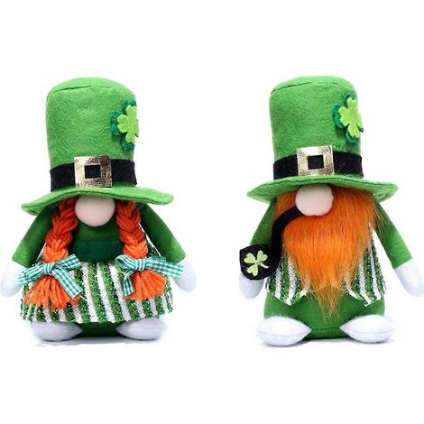St Patricks Day Gnomes Decor, Lucky Green Gnomes Plush for the Home-- (1/5)