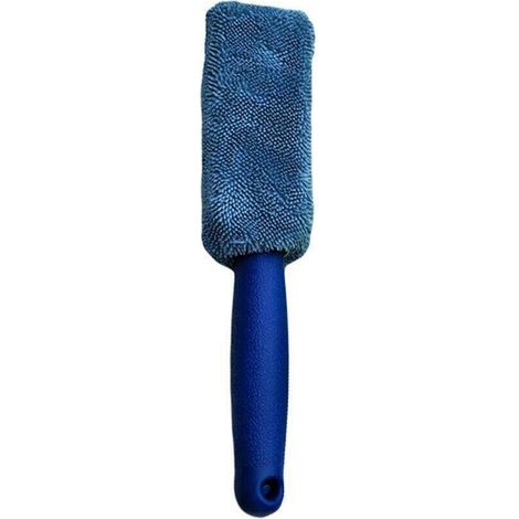 Brosse de nettoyage de jantes en microfibre pour voiture, brosse de nettoyage de pneus, brosse de lavage auto (bleue) (1/5)