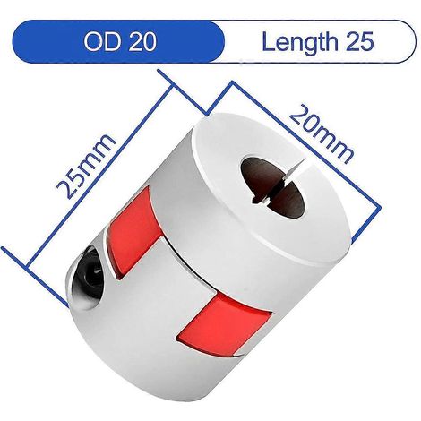 Acoplamiento de eje flexible D20XL25 de 5 mm a 8 mm para impresora 3D, máquina CNC y servomotor paso a paso (2 unidades) (1/5)